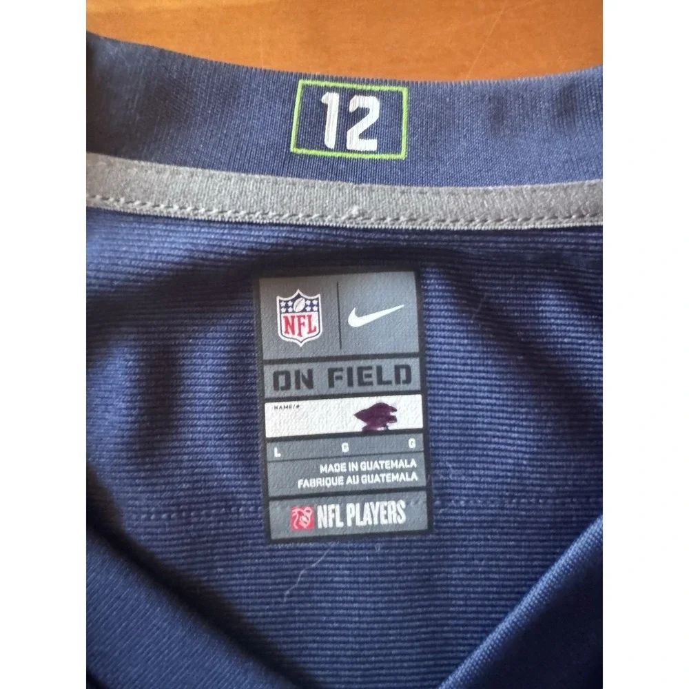 Nike Seattle Seahawks Adult Large Navy 10th Fan NFL Jersey Super Bowl Winners